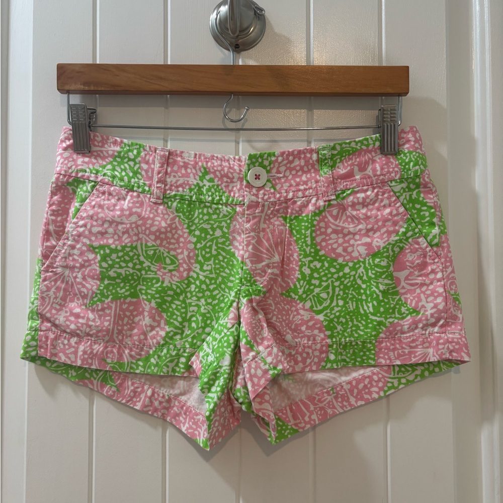 Lilly Pulitzer Walsh Shorts Size 00 Pink And Green